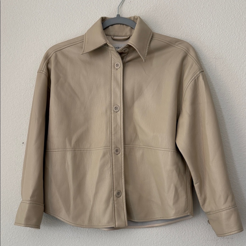 Aritzia Tan Pleather Women's Shirt Jacket